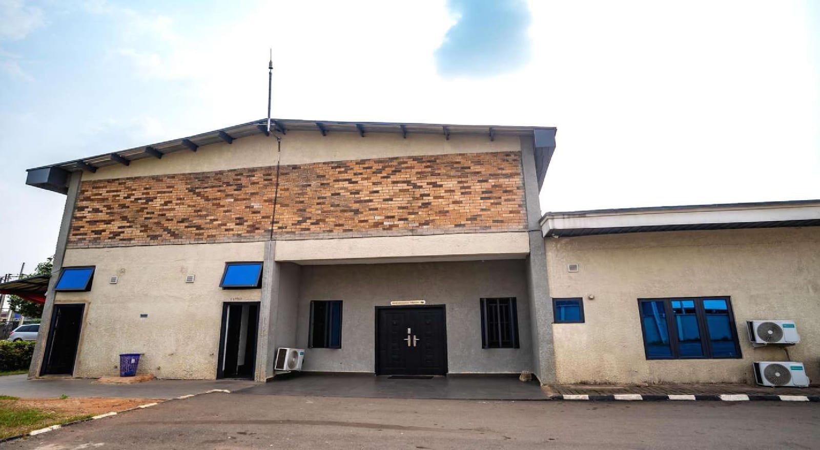 Entrance block of the renovated Victor Uwaifo Creative Hub in Benin City